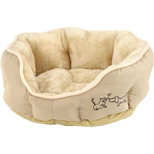 Dehner Panier Ovale Pour Chien Et Chat Sammy En Polyester Beige 45 X 40 X 14 Cm