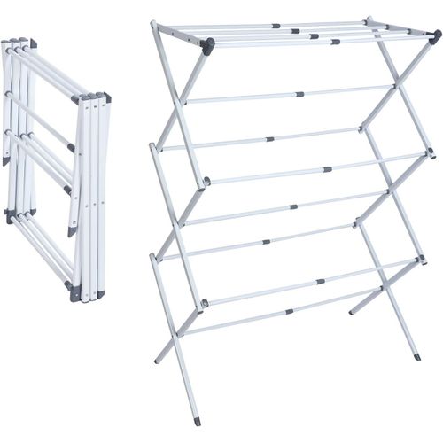 Séchoir à linge peu encombrantdurable et stable Séchoir à linge pliable à 6 niveaux avec 11 barres Séchoir à linge pliable et extensible (blanc)