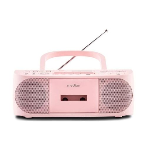 RADIO CD K7 - MEDION - FM - 2X3W RMS - ROSE