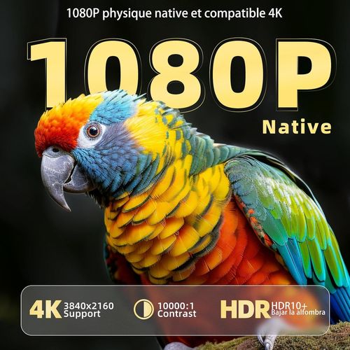 Vidéoprojecteur Full Hd 1080P Mini Vidéoprojecteur 4K Correction Trapézoïdale Automatique Mini Projecteur Rotation 180° Vidéo Projecteur,Prise En Charge 2.4/5G Dual Wifi6,Bluetooth 5.0 Avec