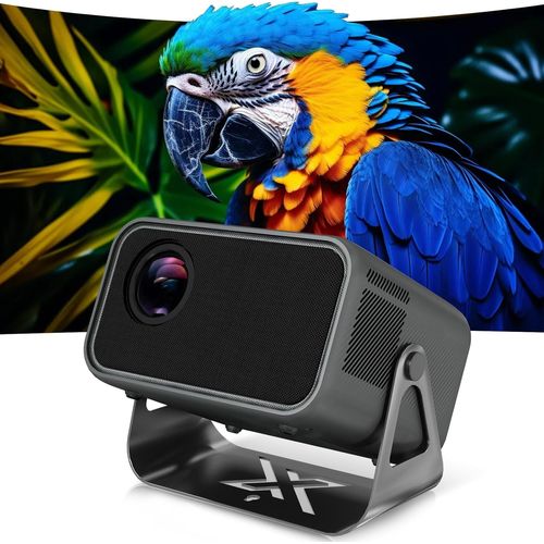 Videoprojecteur 500 Ansi Lumens,1080P Natif,Compatible 4K,Mise Au Point Auto,Correction Trapézoïdale,Wifi 6,Bluetooth 5.0,Projecteur Vidéo,Videoprojecteur 4K Pour Chambre Et Cinéma Maison