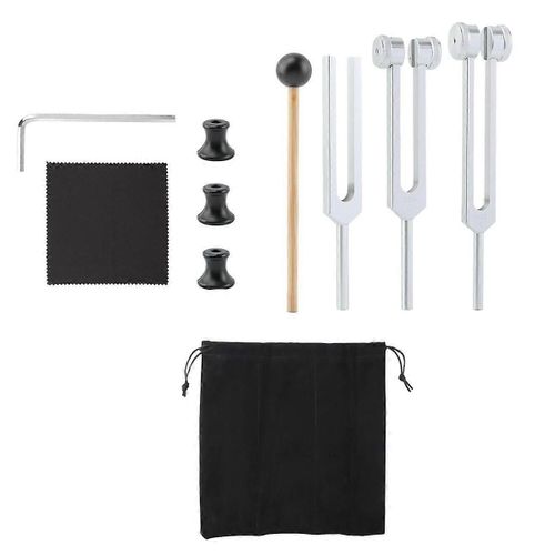 Ensemble De Diapasons Pour La Guérison (128 Hz, 256 Hz, 512 Hz), Diapason Avec Marteau Réflexe, Pour Le Yoga, Le Son T