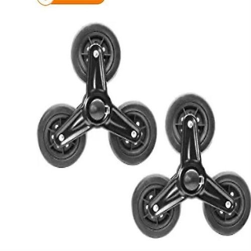 Roues de chariot durables pour chariots - Capacité de charge élevée, conception triangulaire, montée d'escalier facile, plastique noir et fer