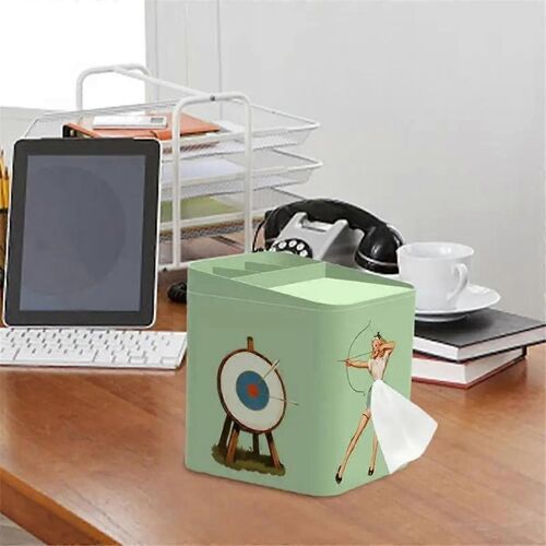 Boîte à mouchoirs décorative et polyvalente, couvercle de boîte à mouchoirs avec rangement, porte-mouchoirs innovant, blanc
