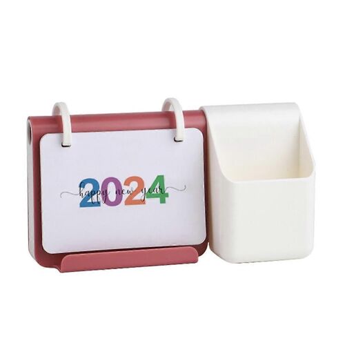 Calendrier De Bureau 2024 Avec Porte-Stylo Et Bloc Calendrier 2024, Affichage Mensuel De La Date Pour La Décoration De Bureau