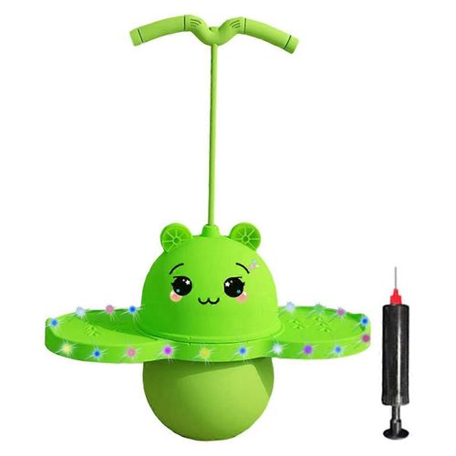 Ballon Pogo Avec Poignée, Balle Rebondissante Pour Exercices En Extérieur Et En Intérieur, Vert