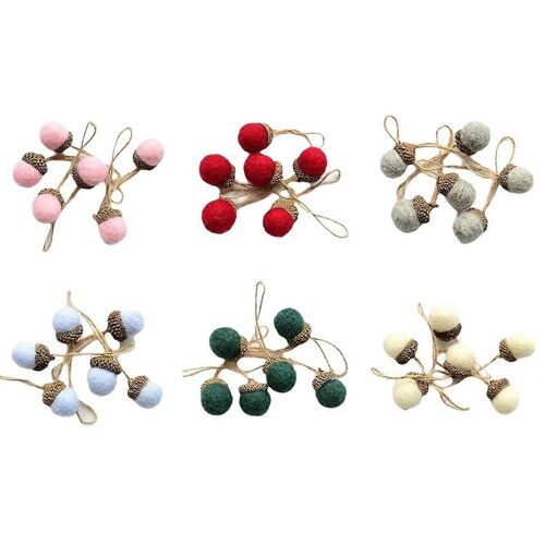 Boules De Feutre Décorations De Noël Matériaux De Bricolage Faits À La Main Décoration De Scène Pendentifs D'arbre De Noël