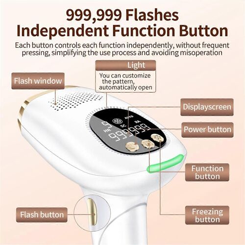 Épilateur Laser Ipl 999 999 Flashs Pour Le Corps, Épilation Indolore Pour Femmes, Appareil À Domicile