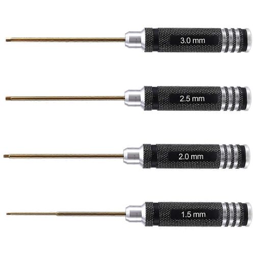 Jeu de 4 tournevis hexagonaux pour hélicoptère, avion, voiture