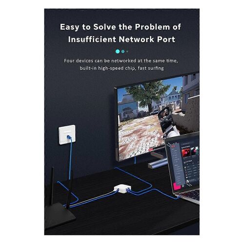 Rallonge de câble réseau universelle, répartiteur Ethernet, USB-C, alimentation Gigabit, Internet, RJ45, SP