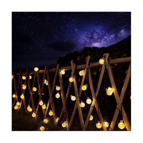 Guirlande Lumineuse Solaire À 8 Modes, Boule De Cristal, 5 M, Led, Guirlande Lumineuse Pour Noël