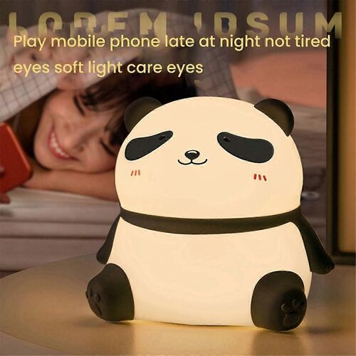 Veilleuse Led Panda Mignonne En Silicone Rechargeable Par Usb, Minuterie, Lampe De Chevet, Décoration De Chambre, Veilleuse Pour Enfants