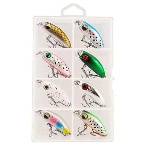 Lot De 8 Leurres De Type Micro 2,8 G 41 Mm En Plastique Artificiel Coulant Pour Bar, Brochet, Truite