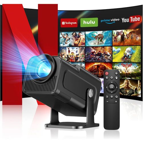 Mini Projecteur,Vidéoprojecteur Intelligent Prise En Charge 1080P/230 Ansi,Wifi 6 Et Bt 5.0,Portable Full Hd Avec Angle 360°,Retroprojecteur Home Cinéma Pour Ios/Hdmi/Usb/Tv Stick,Noir