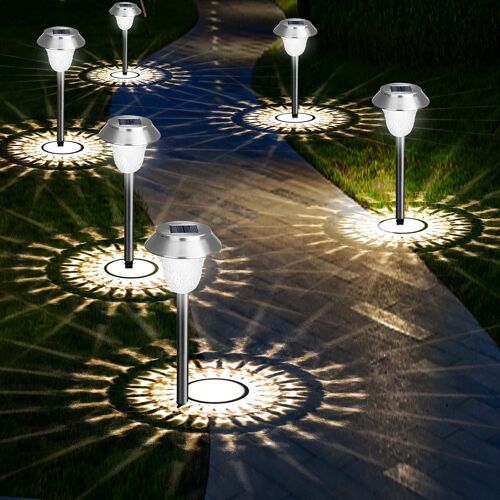 Lot De 4 Lampes Solaires Pour Extérieur De Jardin - Ip65 - Résistantes À L'hiver - En Acier Inoxydable - Durée De Vie De 10 Heures - Lumière Décorative Pour L'extérieur - Paysage De Pelouse