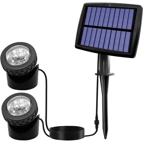Lampes Solaires D'extérieur Pour Étang, Projecteurs Étanches Et Réglables Pour Jardin, Aquarium, Piscine, Cadeau De Fête Des Pères (2 Lampes)