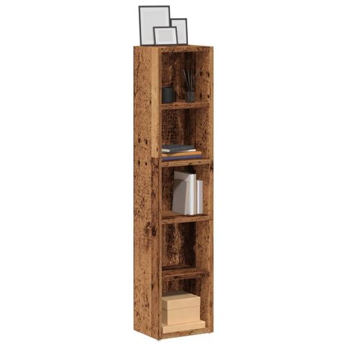 Vidaxl Armoires À Cd 2 Pcs Vieux Bois 21x16x93,5 Cm Bois D'ingénierie