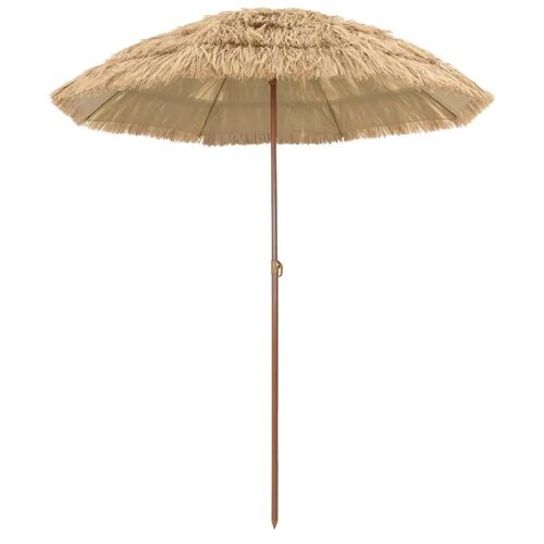 Vidaxl Parasol De Plage Marron Ø 160 X 196 Cm Acier