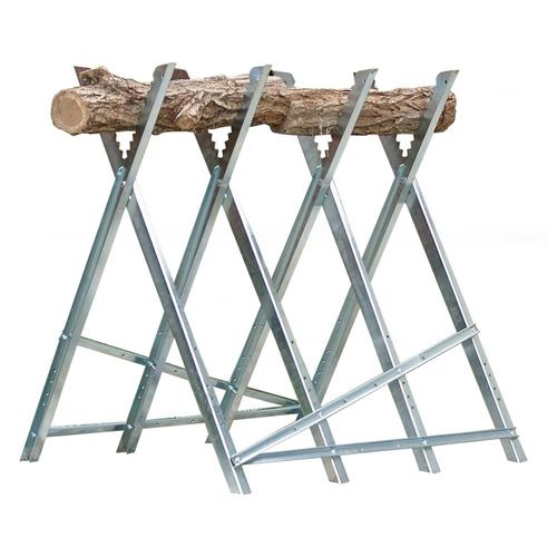 Chevalet de Sciage Pliable en Acier - Porte Bûches Robuste - Supporte Jusqu'à 150 kg