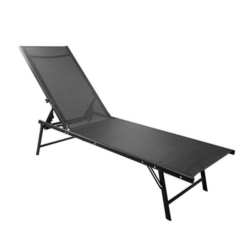 Chaise Longue Pliante 185x54,5x34,5 Cm - Dossier Réglable - Structure Acier