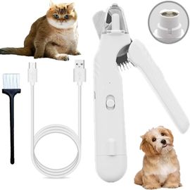 Coupe-Ongles Électrique 2 En 1 Pour Animaux – Rechargeable Avec Led & Limage