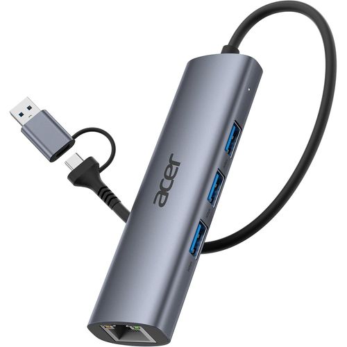 Adaptateur Usb-C Vers Ethernet,Hub Usb C Avec 3 Ports Usb-A 3.0 Et Port Lan Rj45 1 Gbps,Dissipation Thermique En Aluminium,Adaptateur Usb Vers Réseau Pour Ordinateur Portable,Macbook Pro