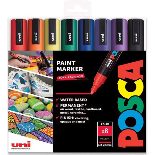Pc-5m ¿ Marqueurs De Peinture ¿ 1,8¿2,5 Mm ¿ Tons Arc-En-Ciel Lot De 8 Dans Un Coffret Cadeau