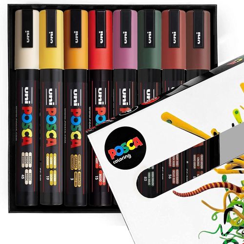 Pc-5m Lot De 8 Marqueurs À Peinture 1,8 À 2,5 Mm Tons D'automne Dans Un Coffret Cadeau