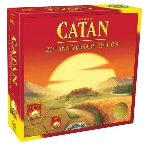 Version Anglaise Catan Jeu De Société Puzzle Loisirs Jouet Jeu Carte 25th Anniversaire Édition Jeux 2-8 Personnes Fête[Z241]