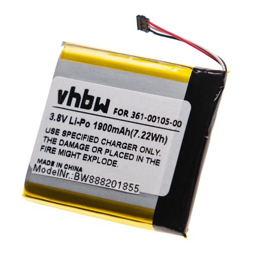 vhbw batterie remplacement pour Garmin 1ICP7/49/43, 361-00105-00 pour GPS compteur de vélo de bicyclette (1900mAh, 3,8V, Li-polymère)