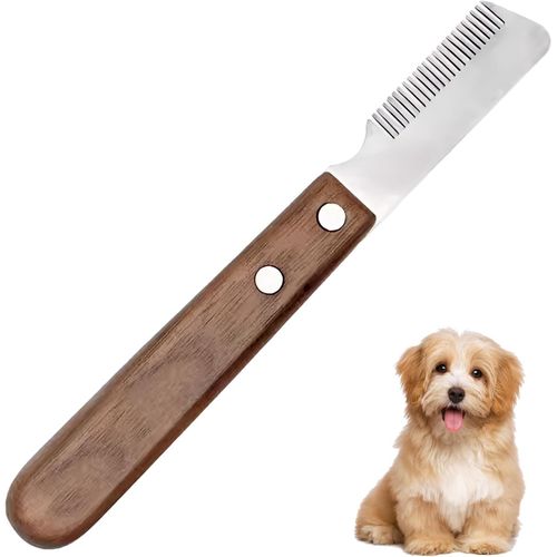Brosses Pour Chien Pour Le Toilettage, Outils De Décapage À La Main, Peigne À Décaper Pour Chien Pour Border Terrier Et Autres Races, Poignée Ergonomique Portable En Bois Droite[Z575]