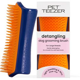 Jgd-Tangle Teezer | | Brosse Démêlante Et De Toilettage Pour Chien | Brosse Sèche Ou Brosse De Bain Pour Chien | Bleu Marine Et Orange