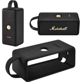 Étui En Silicone Pour Marshall Emberton Iii Bluetooth Portatif Haut-Parleur,Emberton 3Rd Housse De Voyage Portable Protectrice Sac De Transport Avec Poignée(Noir)[Z687]