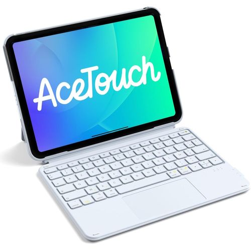 Coque Clavier Pour Ipad 11e/10e Gén, Pour Ipad 10e (10,9"")/11e (2025 A16), Air 11"" M3/M2, Air 6/5/4e, Pro 11 4e-1re, Clavier Ultraléger Détachable Avec Pavé Tactile, Bleu Acetouch[Z12]