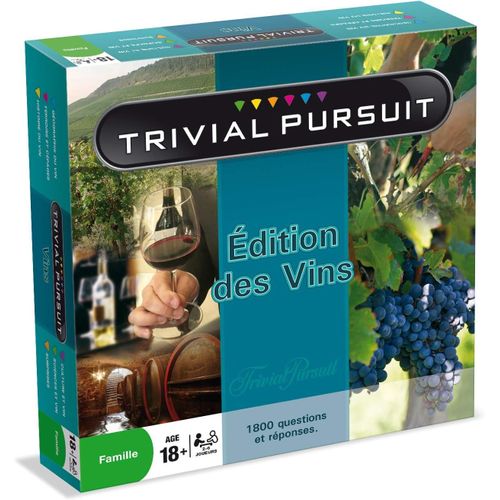 Trivial Pursuit Editions Des Vins - Jeu De Société - Jeu De Plateau -1800 Questions Réponses - A Partir De 18 Ans - Version Française[Z1296]
