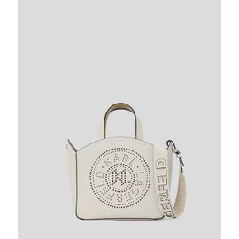 Karl Lagerfeld - Petit Sac Cabas Perforé K/circle, Femme, Ciment, Taille: One Size