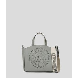Karl Lagerfeld - Petit Sac Cabas Perforé K/circle, Femme, Gris Nuage, Taille: One Size