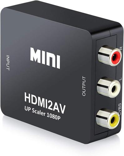 Adaptateur HDMI vers RCA, Convertisseur HDMI vers RCA, Composite AV CVBS Vidéo Audio Support PAL/NTSC pour Xbox 360/One, Playstation 3/4/5, DVD, Android TV Box, Fire Stick, Roku