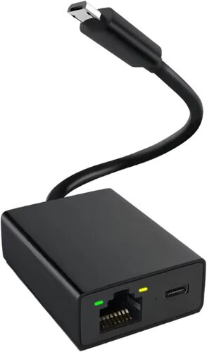 Adaptateur Ethernet pour Fire TV Stick, adaptateur réseau micro USB vers Ethernet RJ45, optimiseur Internet haut débit jusqu'à 100 Mbit/s pour Fire Stick 4K, Chromecast, Google Home Mini et autres