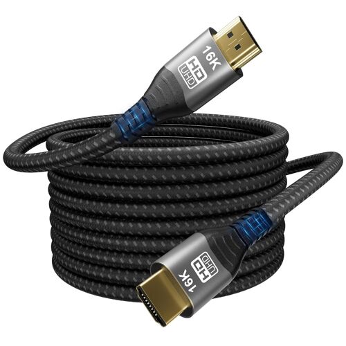 Câble HDMI 2.2 3m ultra-haute vitesse - 96Gbps, 16K@60Hz, 8K@240Hz, 4K@360Hz/480Hz, eARC, HDR10 4:4:4, Dolby, HDCP 2.3 - Câble HDMI 16K pour cable hdmi 2.1 PS5, Xbox, Fire TV Stick, Soundbar