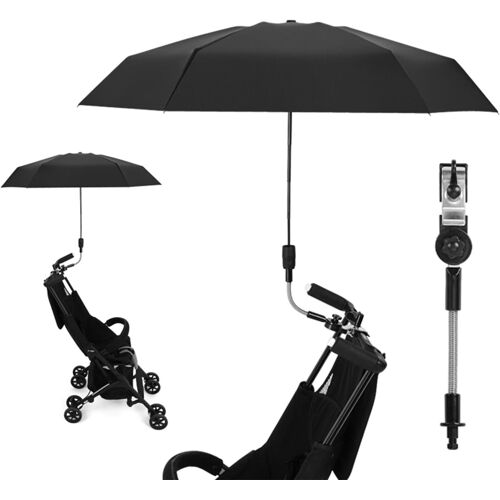 Ombrelle Poussette Universelle,Parasol Poussette Bébé Universelle,Parasol Anti Uv Pour Landau,Avec Pince Réglable Et Bras Réglable,Protection Uv 50+,Diamètre 90 Cm,Parasol Poussette Pour Vélo, Chaises
