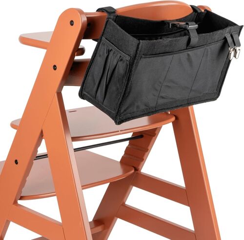 Organisateur De Chaise Haute, 1 Kit, En Feutre, Noir, Adapté À Toutes Les Marques Et Tous Les Modèles, Avec De Nombreuses Poches Pour L'organisation Des Affaires De Bébé