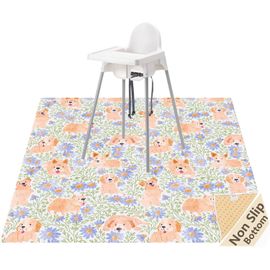 Tapis Anti-Éclaboussures Pour Dessous De Chaise Haute/Arts/Travaux Manuels, Lavable En - Imperméable Et Antidérapant - Protection De Sol Salissante - Nappe Facile À Nettoyer