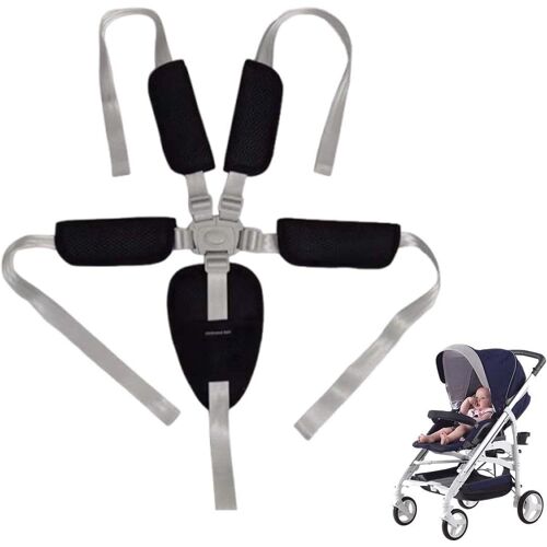 Sangle De Sécurité Pour Chaise Haute, Harnais 5 Points Pour Poussette,Ajustable Ceinture De Sécurité Pour Poussette, Pour Chaise Haute Bébé Landau Et Poussette Harnais Chaise Haute Bebe (A) (A)