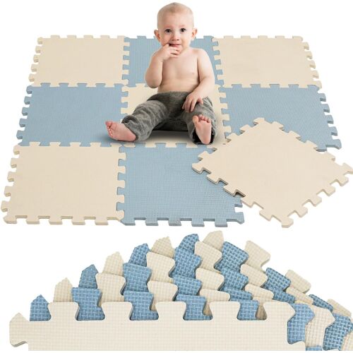 9 Pièces Tapis De Sol Bébé Dès Le Premier Mois - 30x30 Cm Dalles En Mousse Eva - Surface De Jeu Douce Pour L'éveil - Carrés Puzzle Antidérapants - Revêtement Pour La Chambre Des Petits