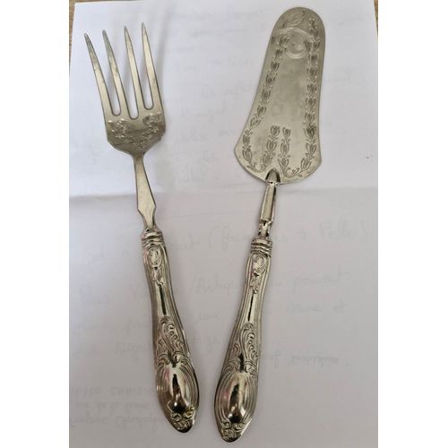 Set A Dessert ( Pelle + Fourchette) Vintage En Argent