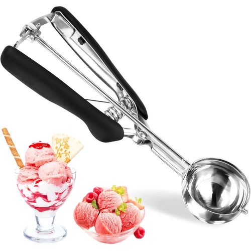 Kalanka-Cuillère À Glace Cuillère À Glace 304 En Acier Inoxydable Cuillère À Crème Glacée Avec Déclenchement Facile Pour Crème Glacée, Melon, Boulettes De Viande, Gâteau, Pâte À Biscuits, Riz 5 Cm De