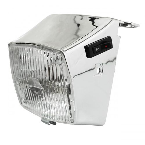 Phare Avant Optique Avec Support Chromé Pour Mobylette Peugeot 50 103 Mvl Neuf