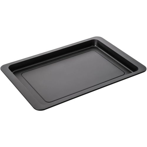 KALANKA-7509 Plaque à pizza, plaque rectangle pour pizza maison, Acier, Noir, 42 x 29 x 2,5 cm