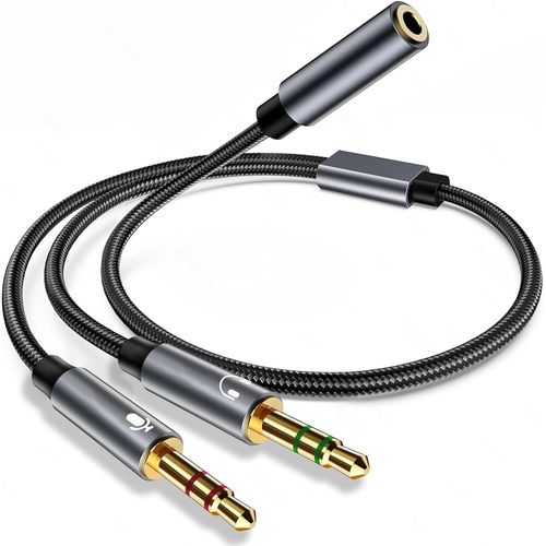 Adaptateur Jack Audio Stéréo 3,5Mm, Audio Double Jack Adaptateur Splitter Y Micro Casque, 3.5Mm Femelle À 2 Dual 3.5Mm Mâle Pour Gaming Headset, Earphone, Speaker, Desktop, Laptop, Ps4[Z41]